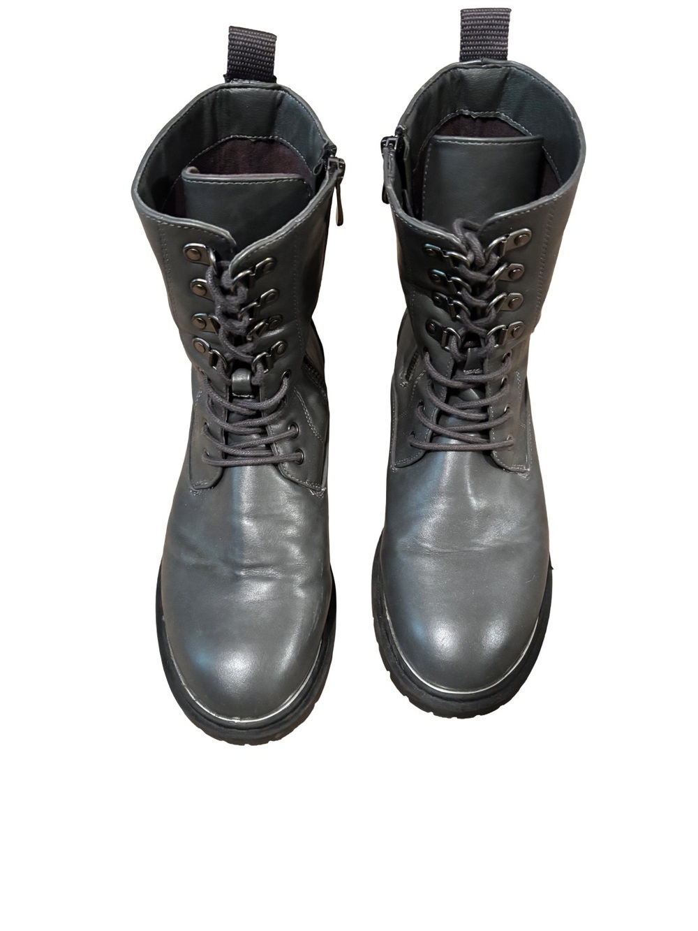 Torrid Gray Lace-Up Combat Boots